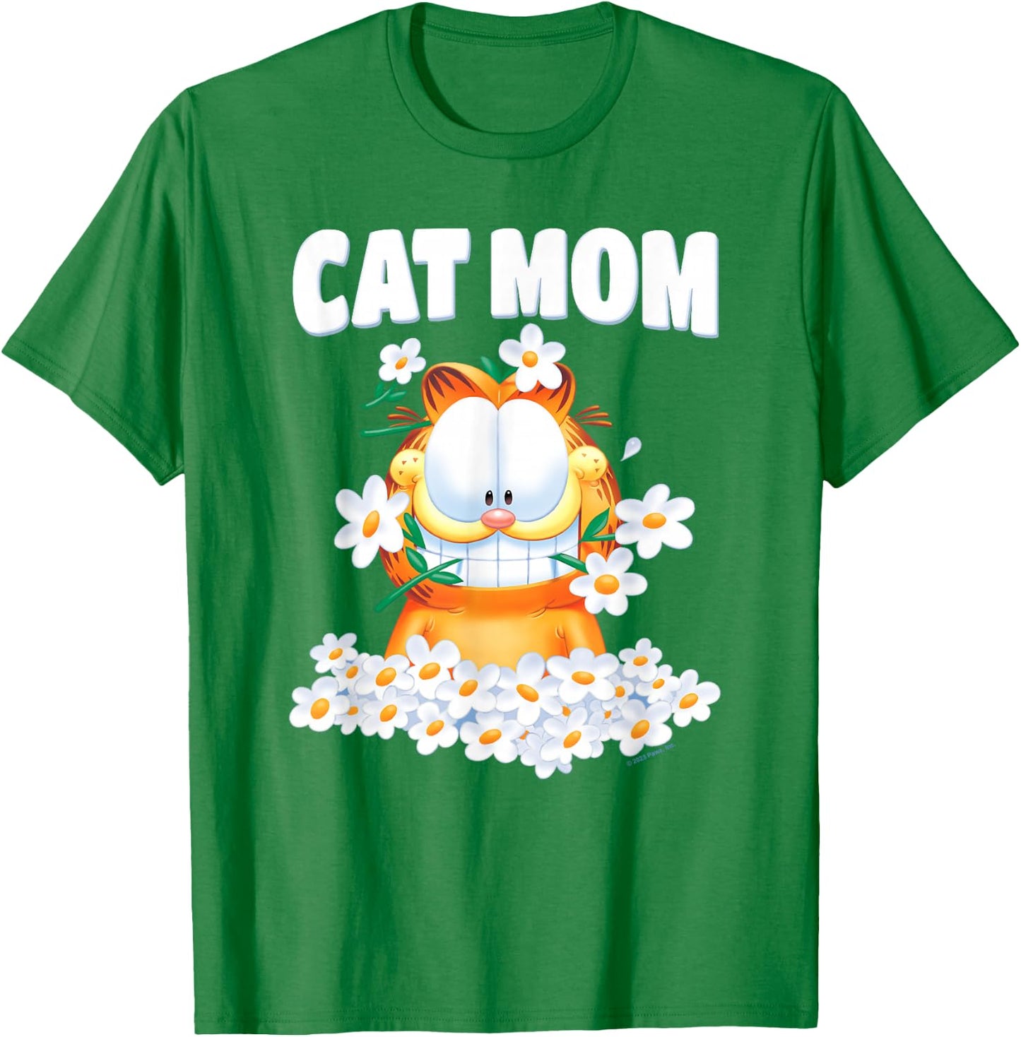 Garfield Cat Mom Flowers T-Shirt - T-Shirt | Irish Green