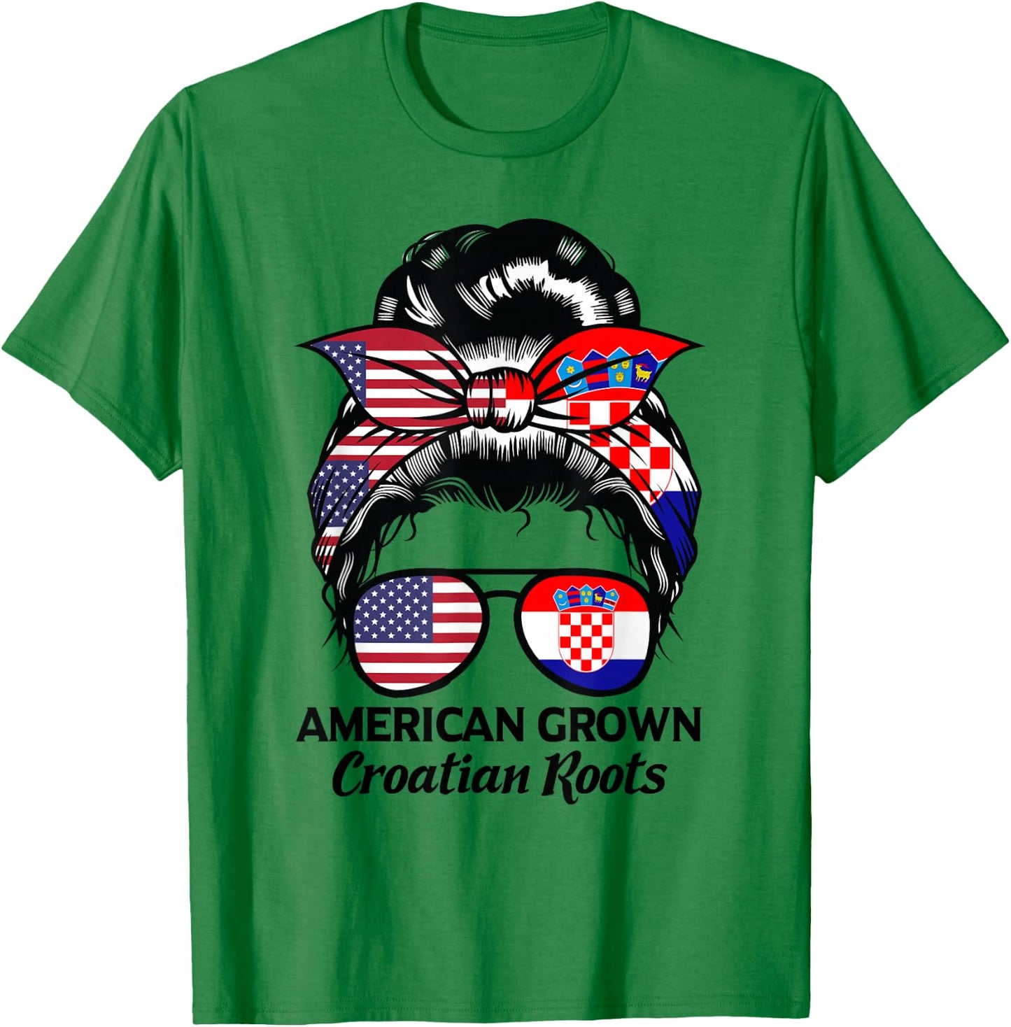 American Grown Croatian Roots Croatia T-Shirt - T-Shirt | Irish Green