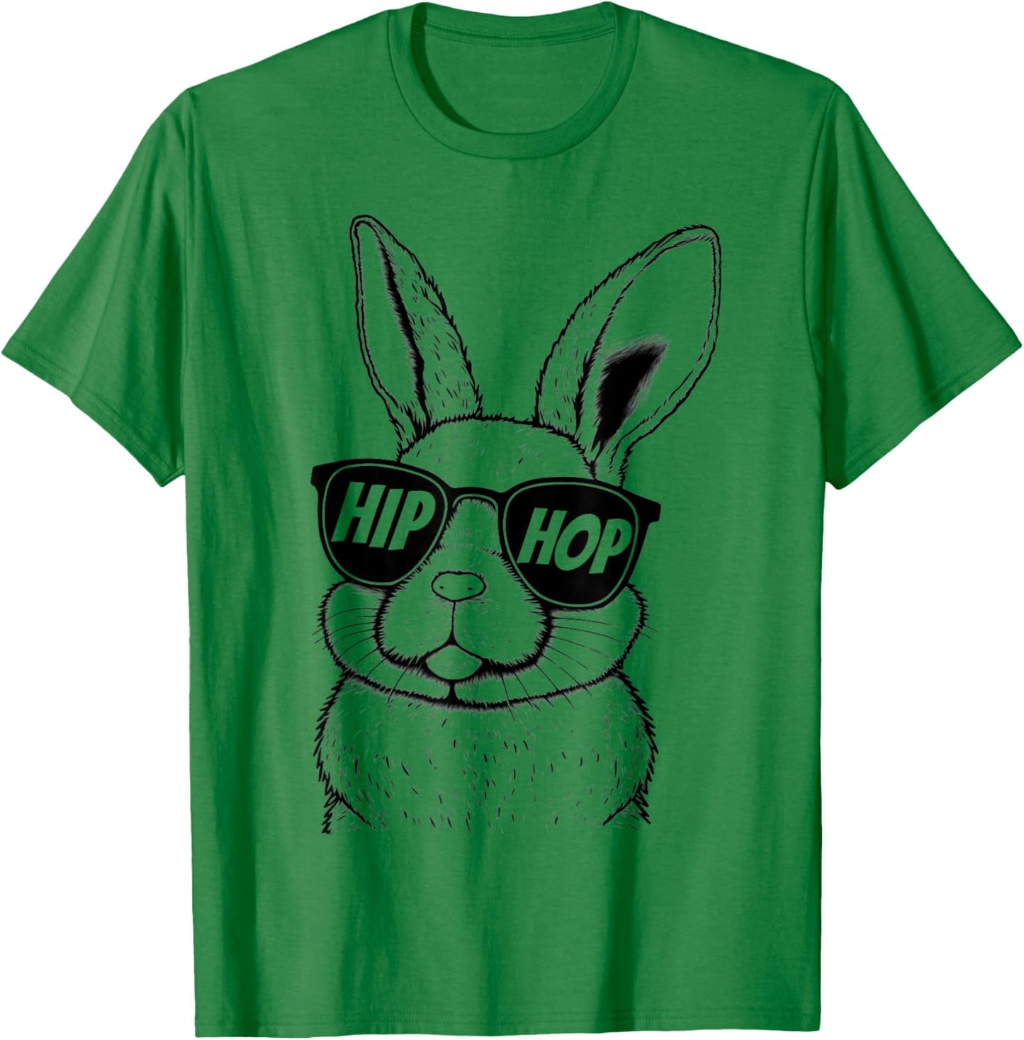 Hip Hop Bunny Face With Sunglasses for Boys Men Kids Easter T-Shirt - T-Shirt | Irish Green