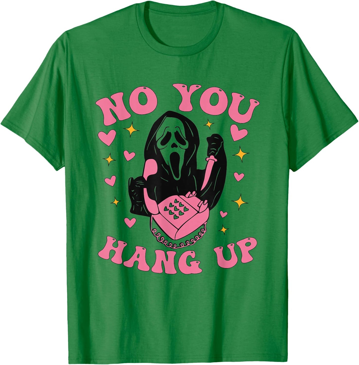 Funny Ghost Calling Halloween Scary Costume No You Hang Up T-Shirt - T-Shirt | Irish Green