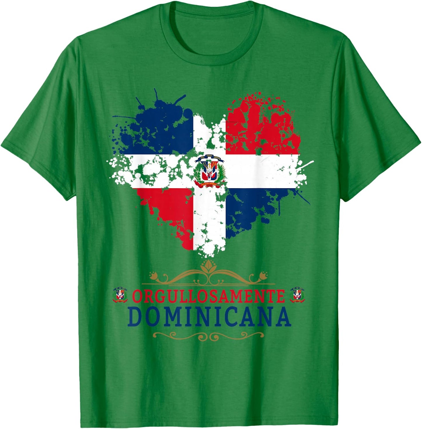Coat of Arms Republica Dominicana & Dominican Flag Outfit T-Shirt - T-Shirt | Irish Green