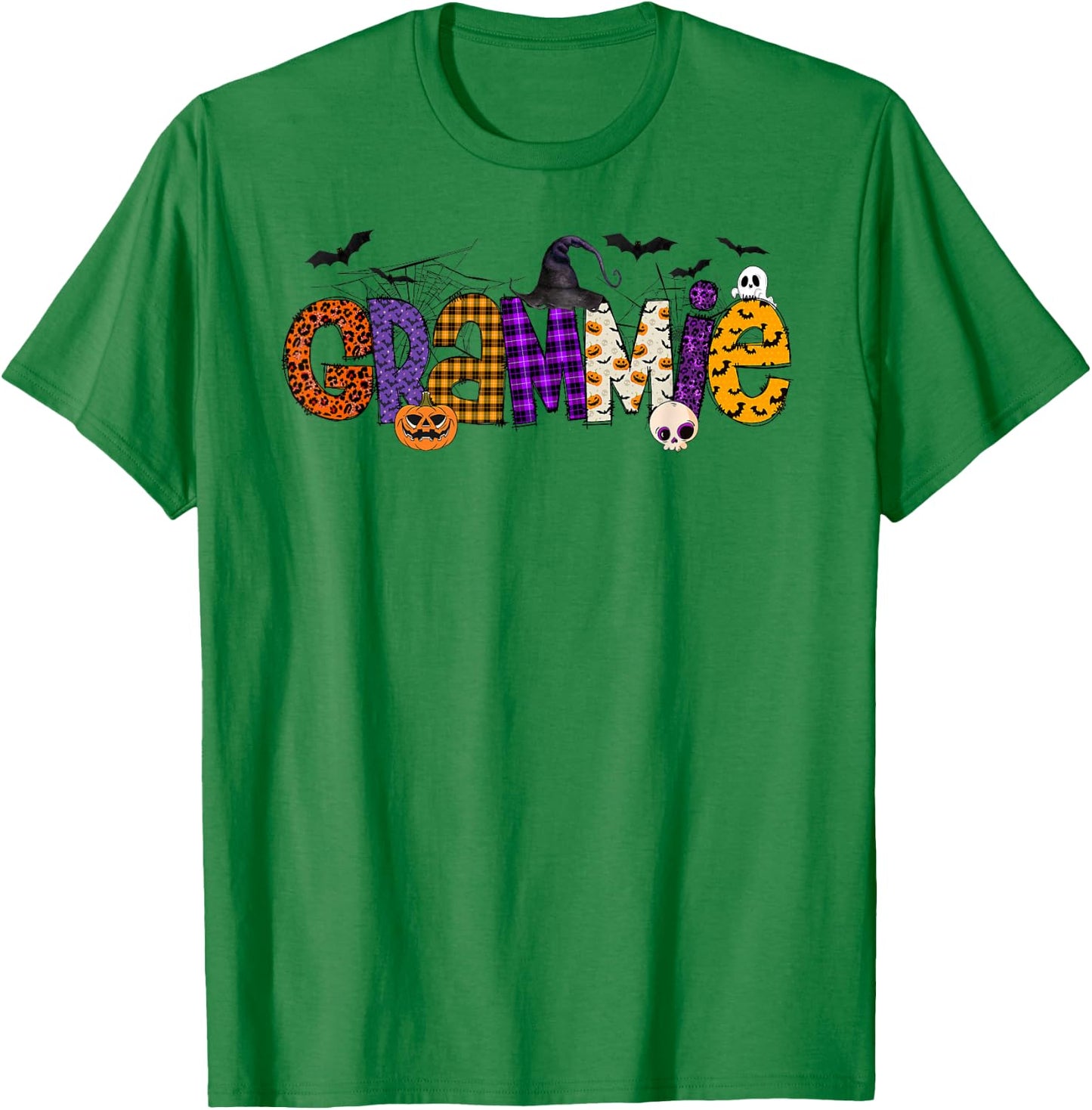 Grammie Witch Hat Pumpkin Ghost Funny Halloween Costume T-Shirt - T-Shirt | Irish Green