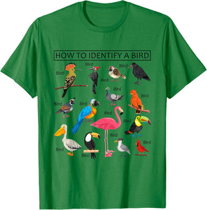 How To Identify A Bird Funny Birds Lover Nature Birdwatcher T-Shirt - T-Shirt | Irish Green