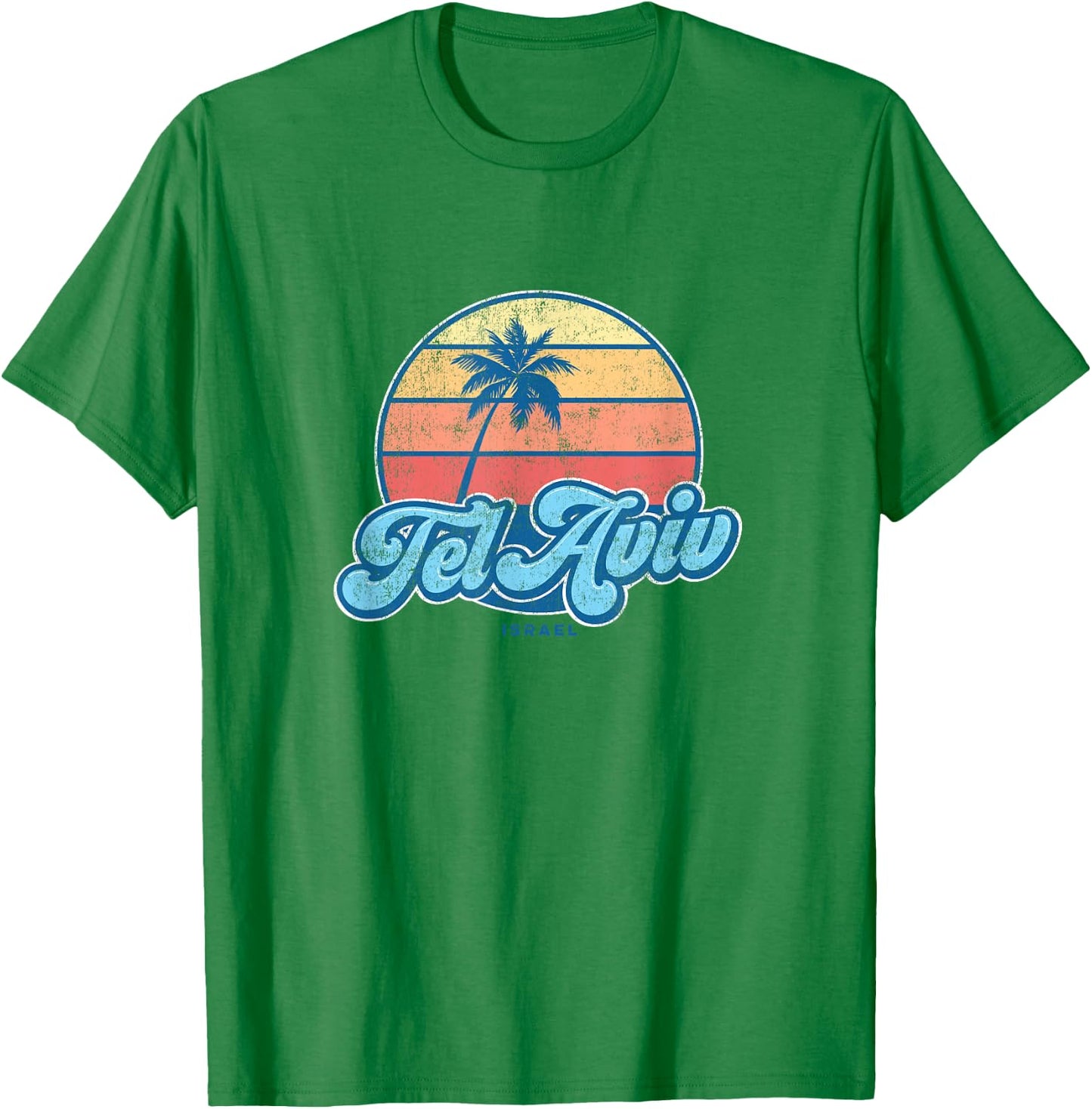Vintage Tel Aviv Israel Classic 70s Retro Surfer T-Shirt - T-Shirt | Irish Green