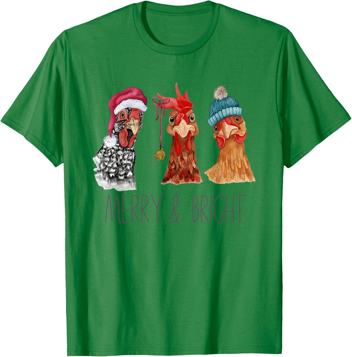 Cute Chickens Christmas Christmas Farm Animal Funny Holiday T-Shirt - T-Shirt | Irish Green