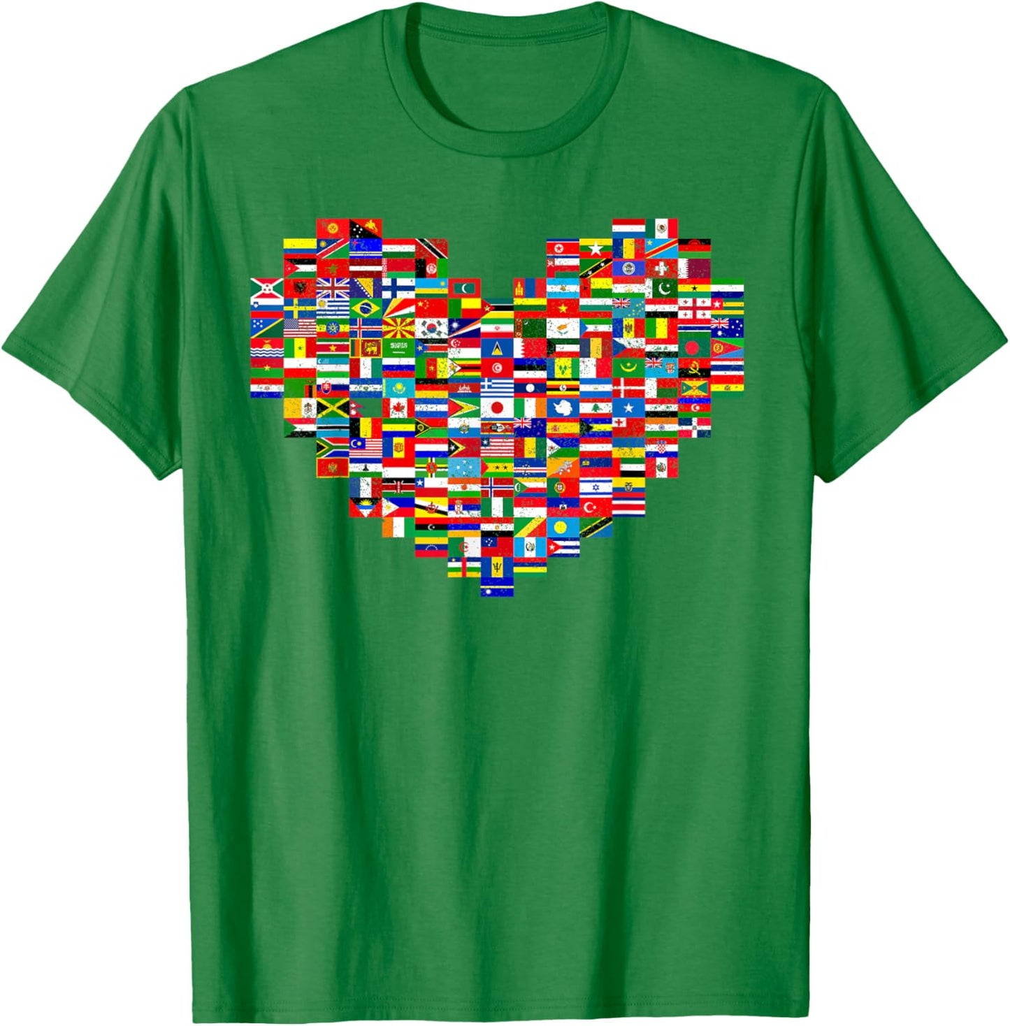 Hearts World Flags Heart Flags of the Countries T-Shirt - T-Shirt | Irish Green