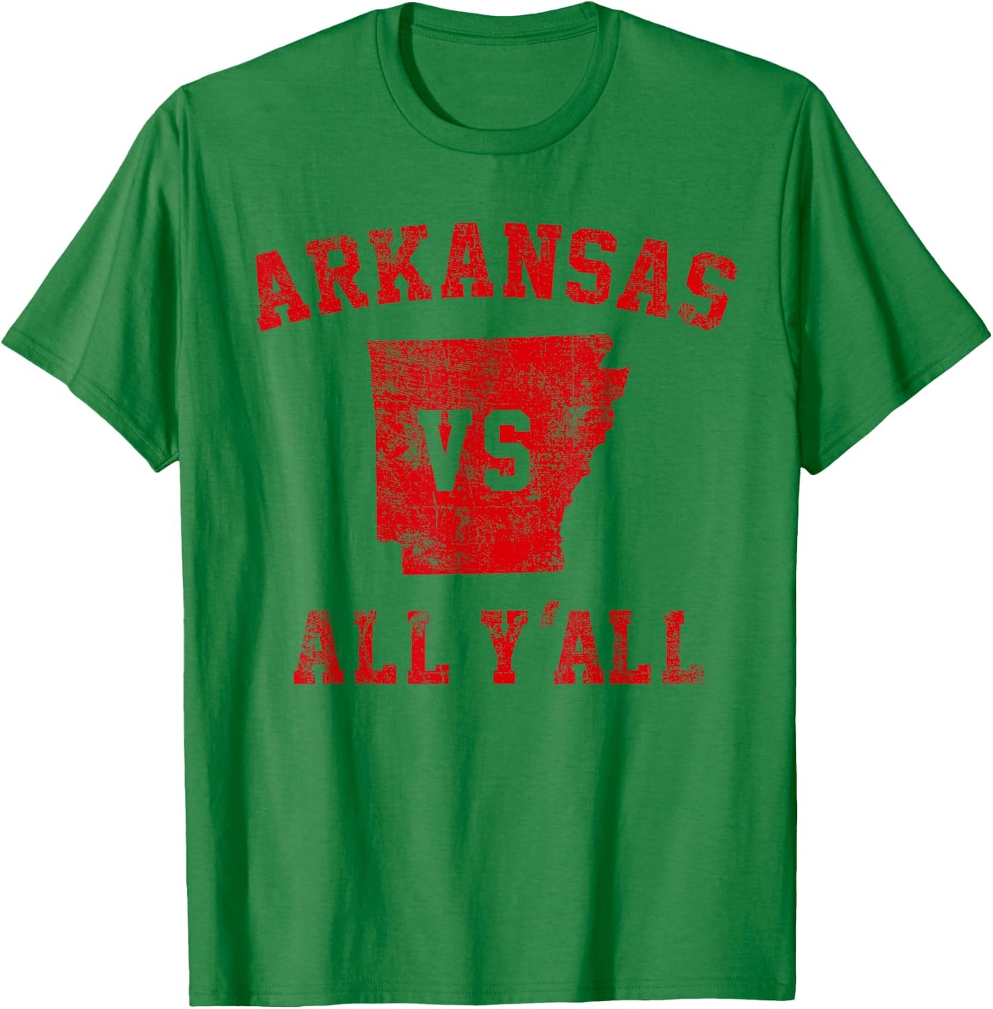 Arkansas vs All Yall for y'all Vintage Men Women T-Shirt - T-Shirt | Irish Green