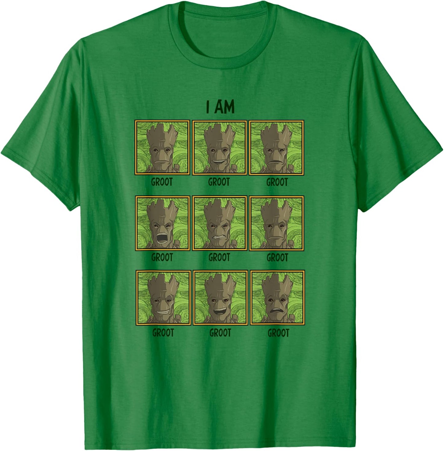 Marvel Guardians Of The Galaxy Groot Expressions Grid T-Shirt - T-Shirt | Irish Green