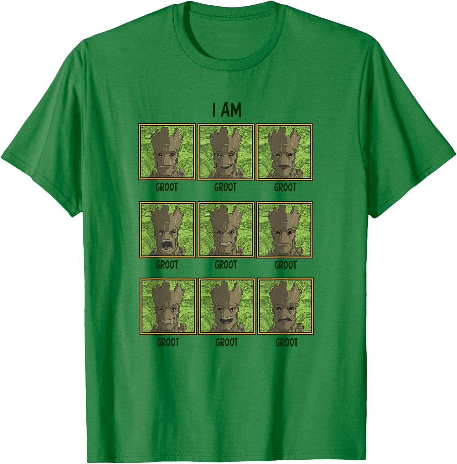 Marvel Guardians Of The Galaxy Groot Expressions Grid T-Shirt - T-Shirt | Irish Green