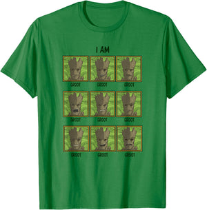 Marvel Guardians Of The Galaxy Groot Expressions Grid T-Shirt - T-Shirt | Irish Green