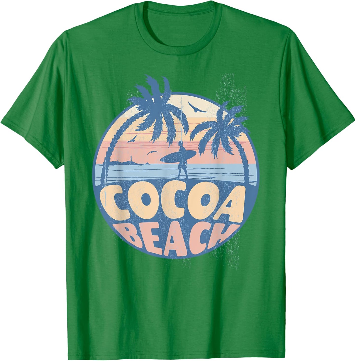 Cocoa Florida Beach Surf Summer Vacation Vintage T-Shirt - T-Shirt | Irish Green