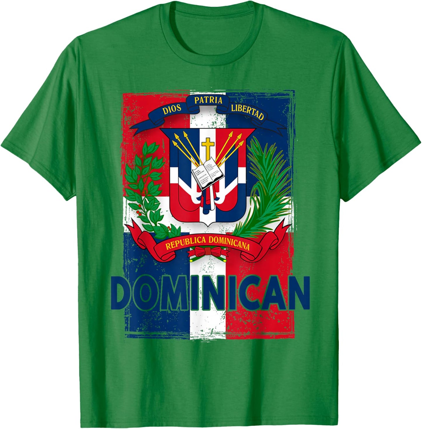 Coat of Arms Republica Dominicana & Dominican Flag Outfit T-Shirt - T-Shirt | Irish Green