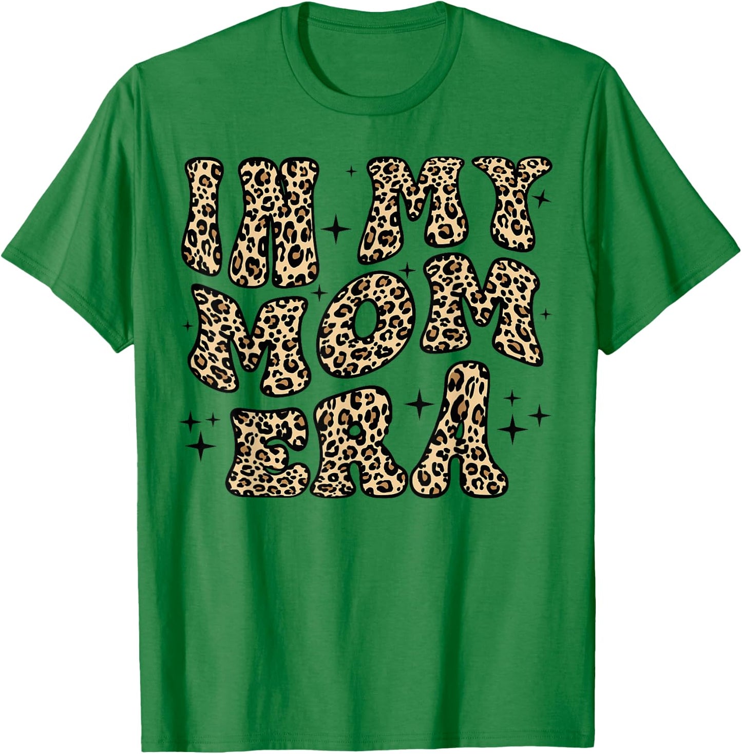 In My Mom Era Leopard Groovy Women Girls Mom Life T-Shirt - T-Shirt | Irish Green