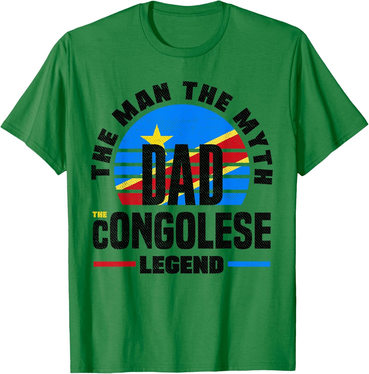Congolese DR Congo Congolese Flag Fathers Day T-Shirt - T-Shirt | Irish Green