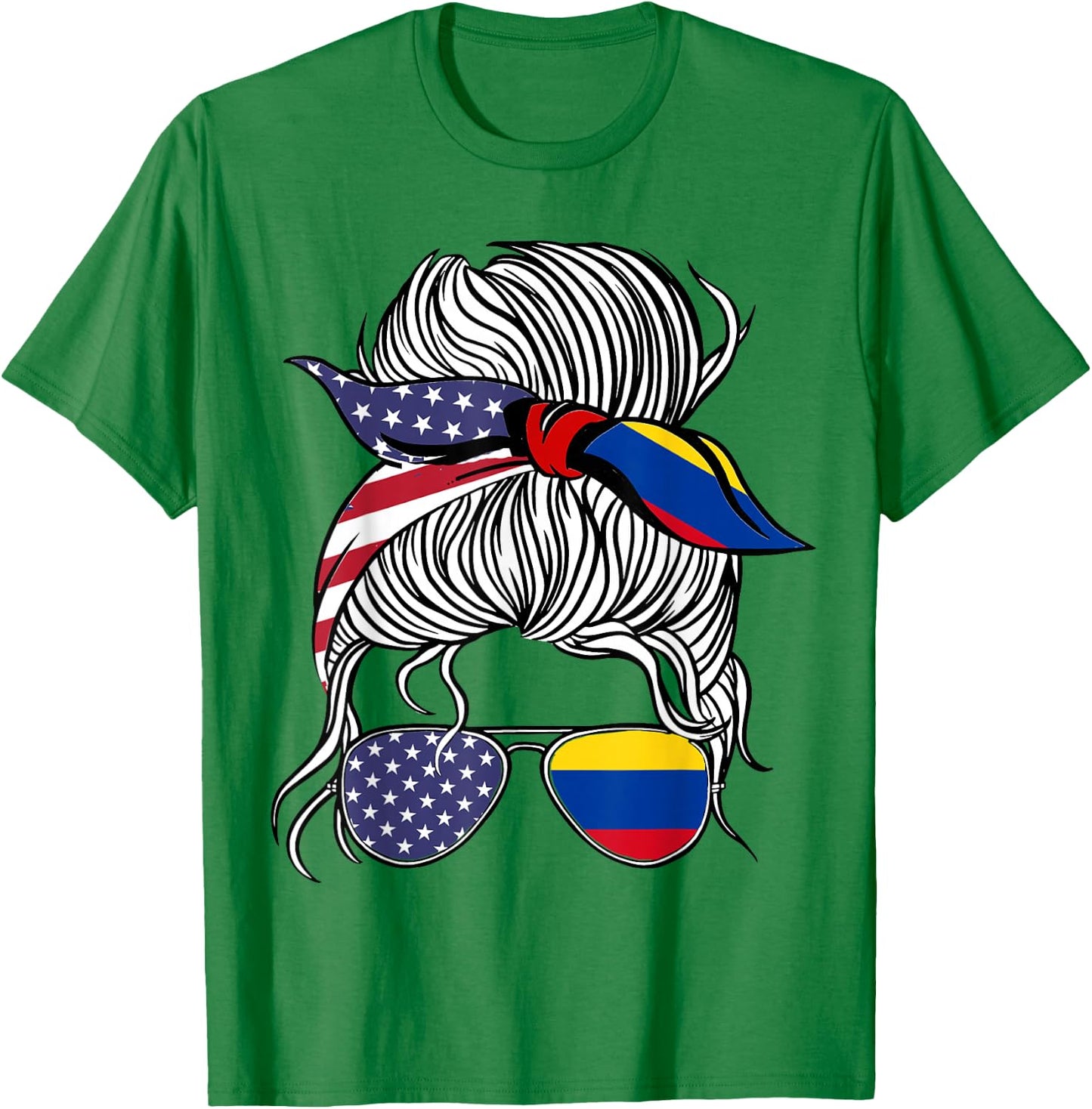 American Colombian Patriot Flag Women Girl Colombia Grown T-Shirt - T-Shirt | Irish Green