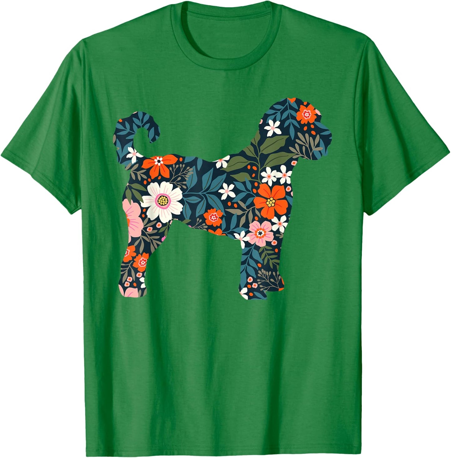 Floral Dog Silhouette for Labradoodle or Gooldendoodle Mom T-Shirt - T-Shirt | Irish Green