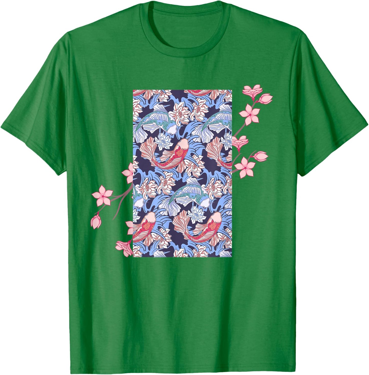 Cherry Blossom Japanese Koi Fish Nishikigoi Koi Carp T-Shirt - T-Shirt | Irish Green