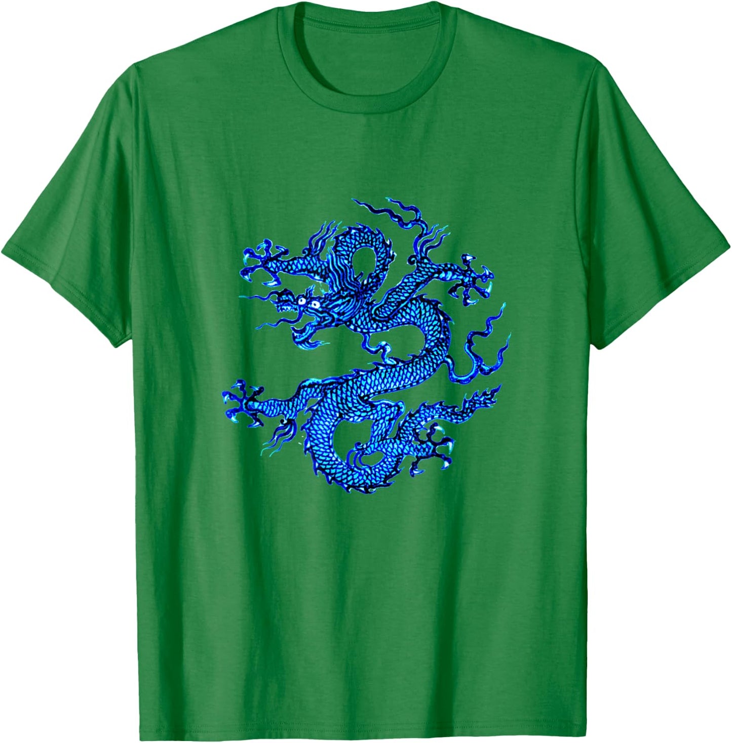 Chinese Dragon, Cobalt and Indigo Blue T-Shirt - T-Shirt | Irish Green
