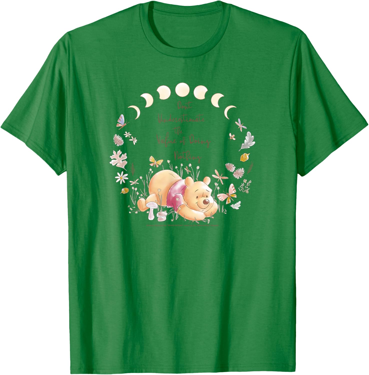 Disney Winnie The Pooh Inspirational Pooh Quote Poster Small T-Shirt - T-Shirt | Irish Green