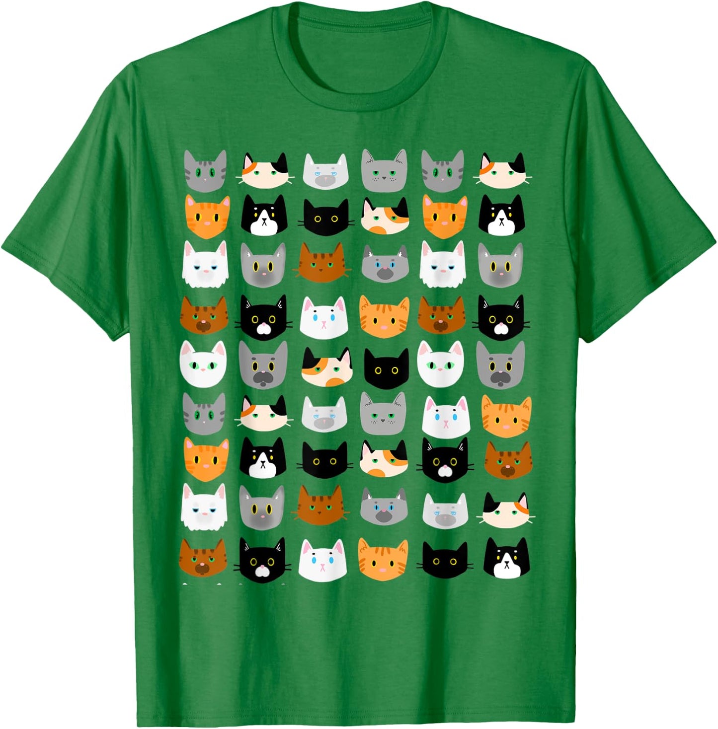 Cute Cats Pattern Calico Tabby Tuxedo Ginger Siamese T-Shirt - T-Shirt | Irish Green