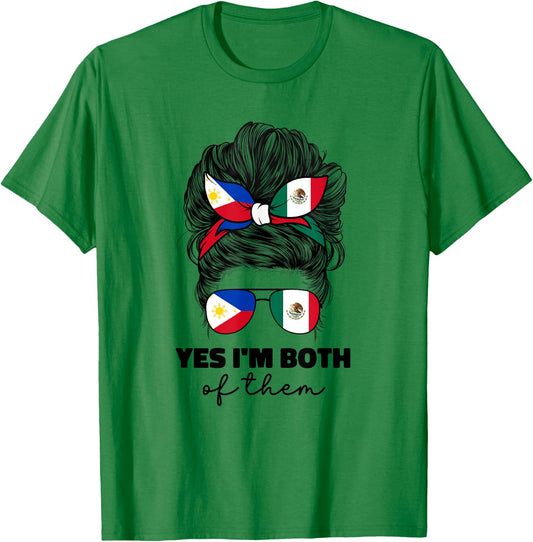 Half Mexican And Filipino Mexico Philippines Filipina Flag T-Shirt - T-Shirt | Irish Green