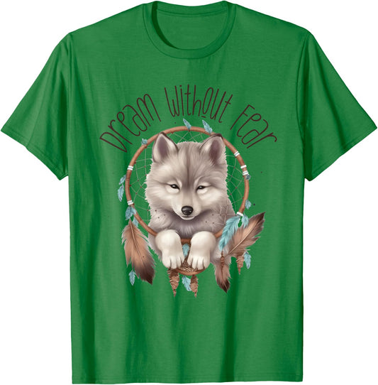 Vintage Western Dreamcatcher Wolf Graphic Design Wolf Women T-Shirt - T-Shirt | Irish Green