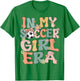In My Soccer Girl Era Retro Groovy Soccer Girl Soccer Cute T-Shirt - T-Shirt | Irish Green