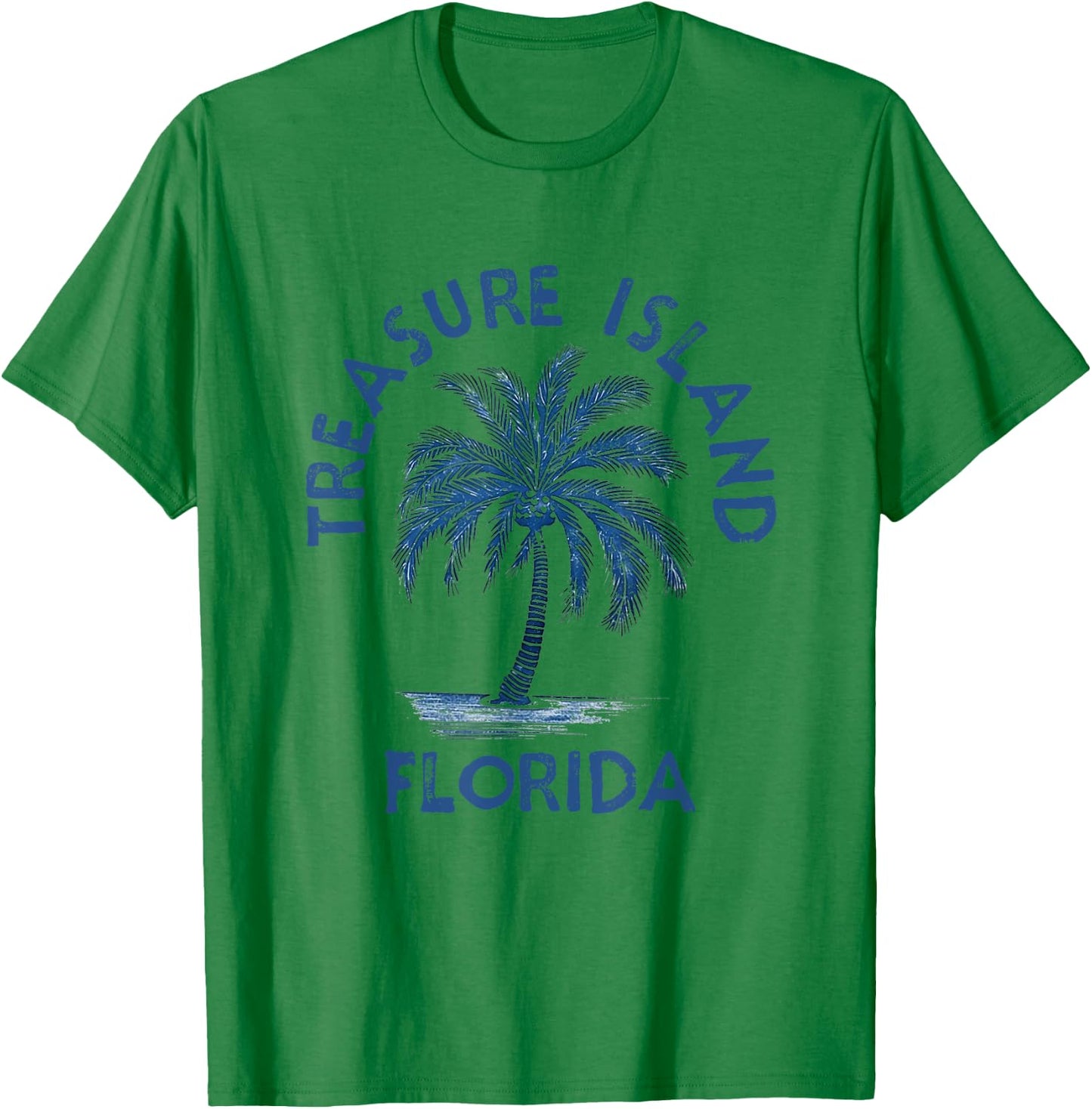 Vintage Treasure Island Florida Palm Tree FL Retro T-Shirt - T-Shirt | Irish Green