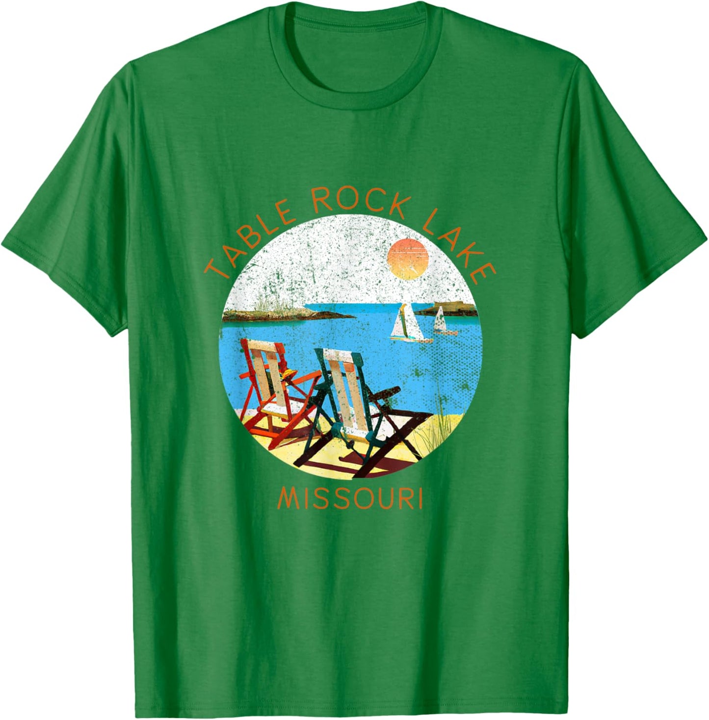 Retro Table Rock Lake Souvenir - Vintage lake Vacation T-Shirt - T-Shirt | Irish Green