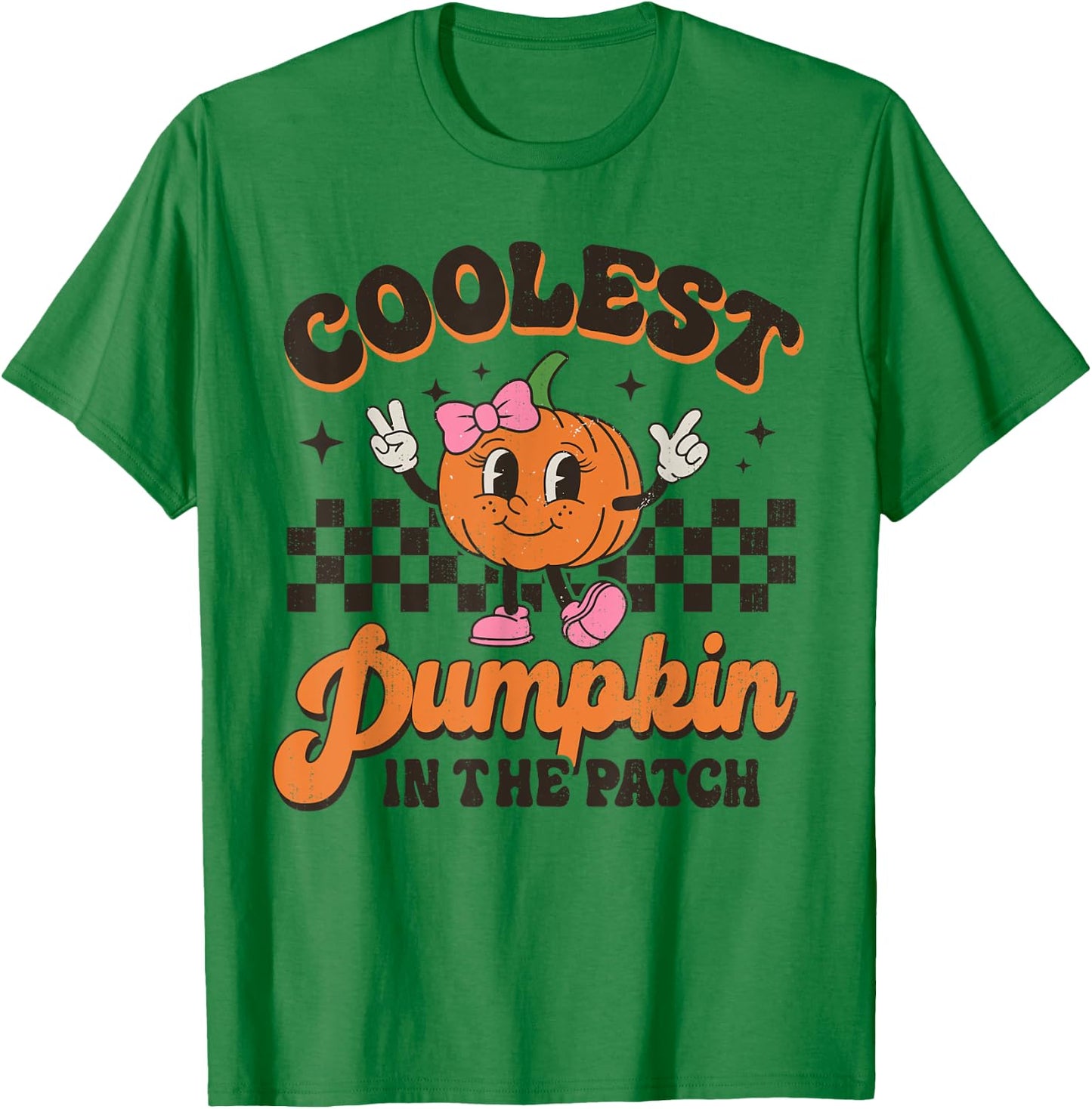 Groovy Coolest Pumpkin In The Patch Halloween For Girls Kids T-Shirt - T-Shirt | Irish Green