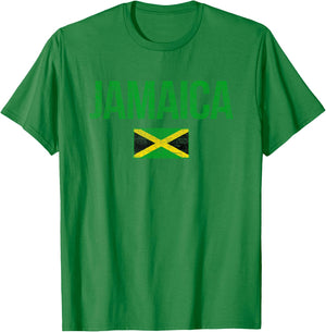 Retro Jamaica Flag Jamaican Travel Vacation Souvenir T-Shirt - T-Shirt | Irish Green