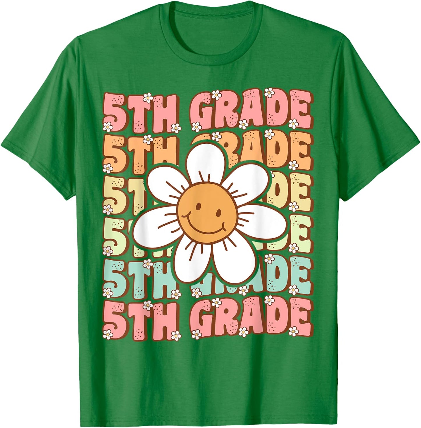 Groovy 5th Grade Back To School First Day of Fifth Grade T-Shirt - T-Shirt | Irish Green