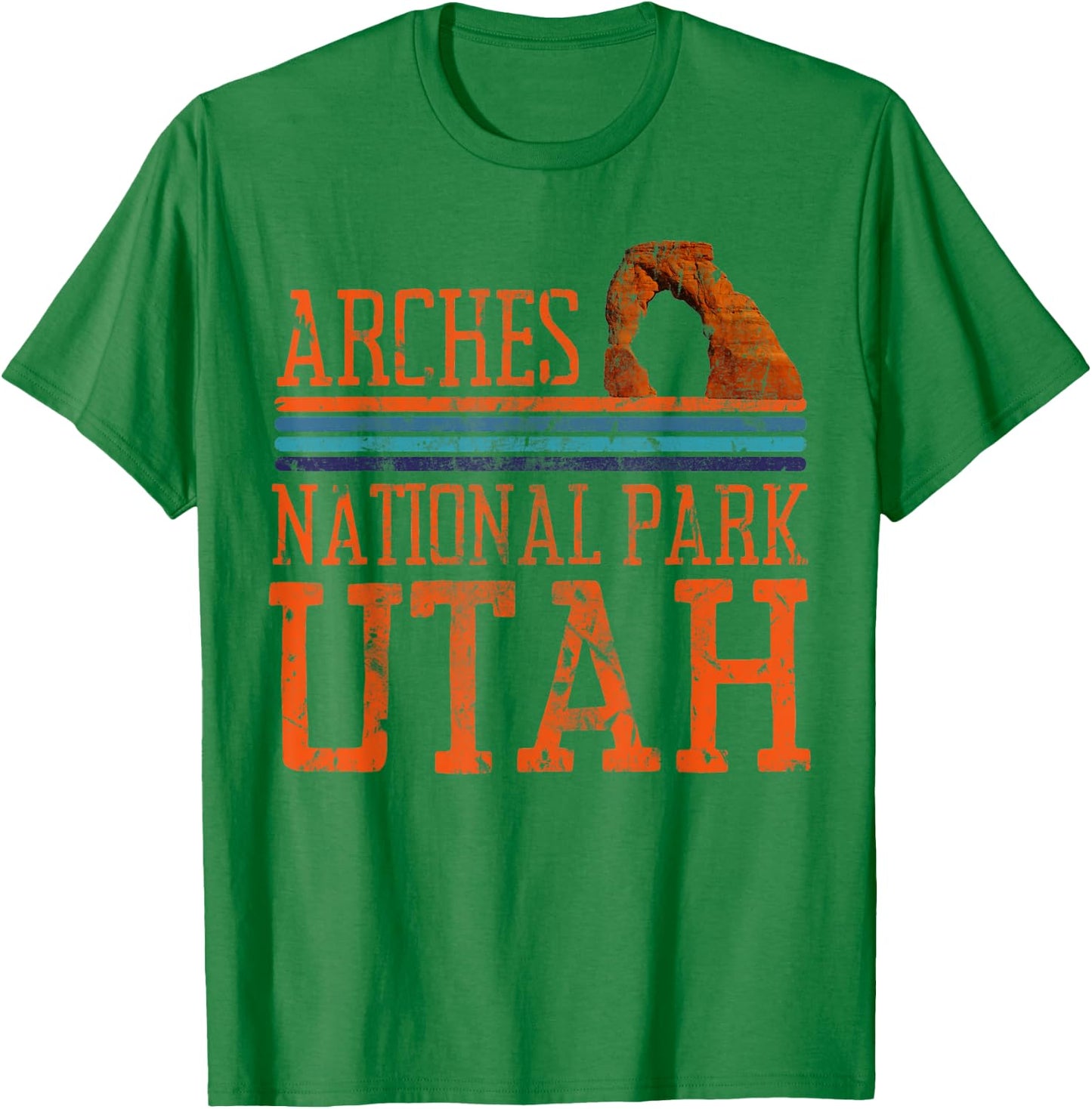 Arches Utah Nature Hiking Outdoors Vintage T-Shirt - T-Shirt | Irish Green
