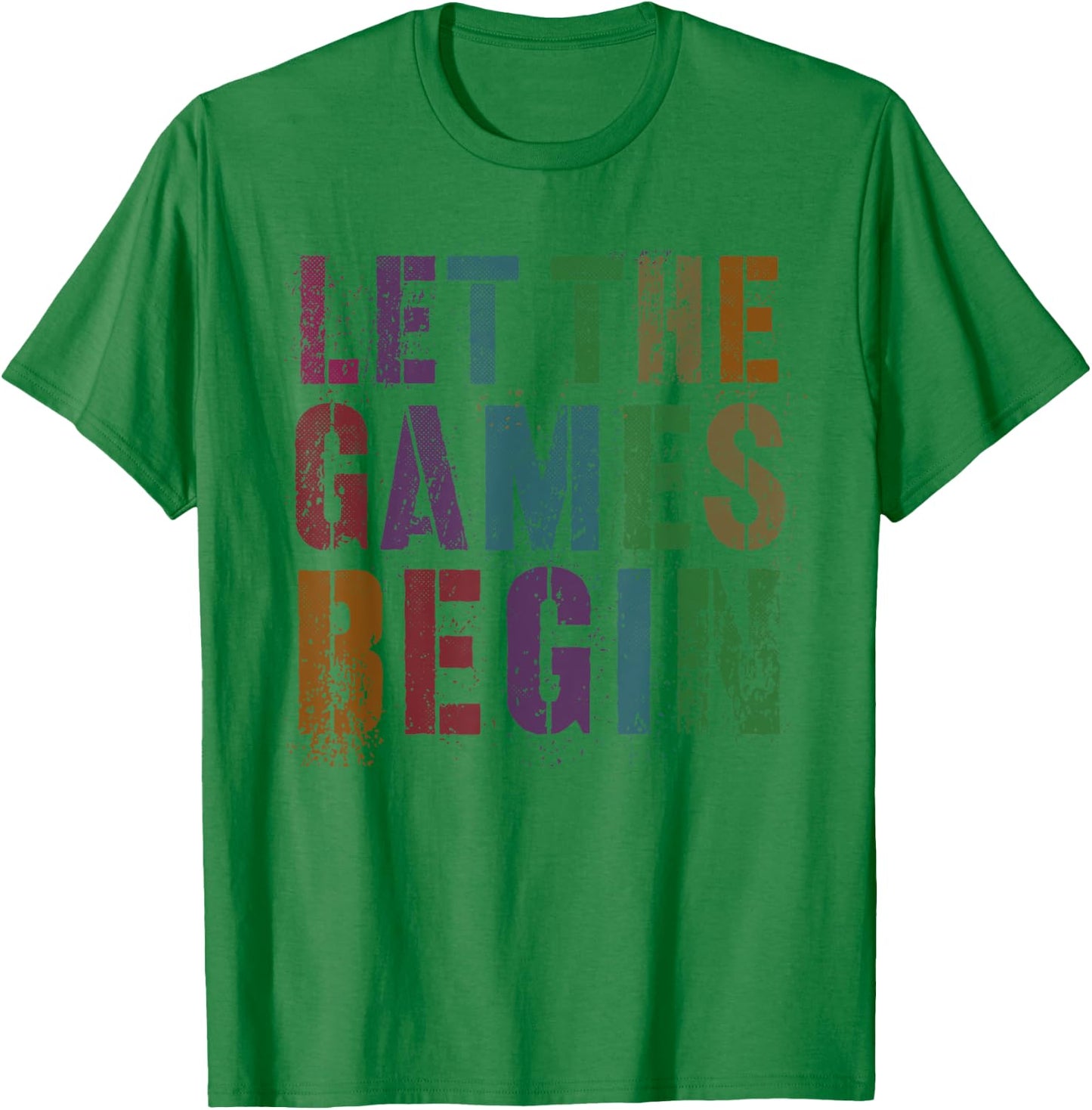 Funny LET THE GAMES BEGIN Fun School Field Day Summer Vibes Men Women Girls Kids T-Shirt - T-Shirt | Irish Green