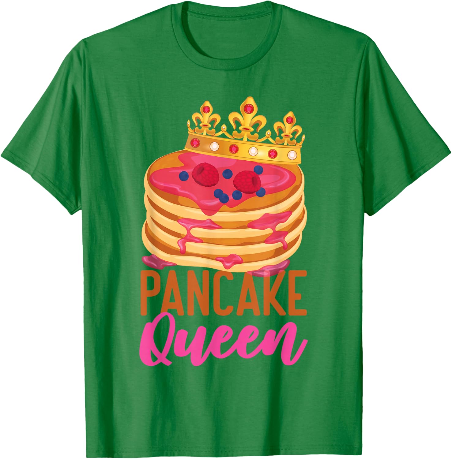 Pancake Lover Kids Queen Pancake Queen T-Shirt - T-Shirt | Irish Green