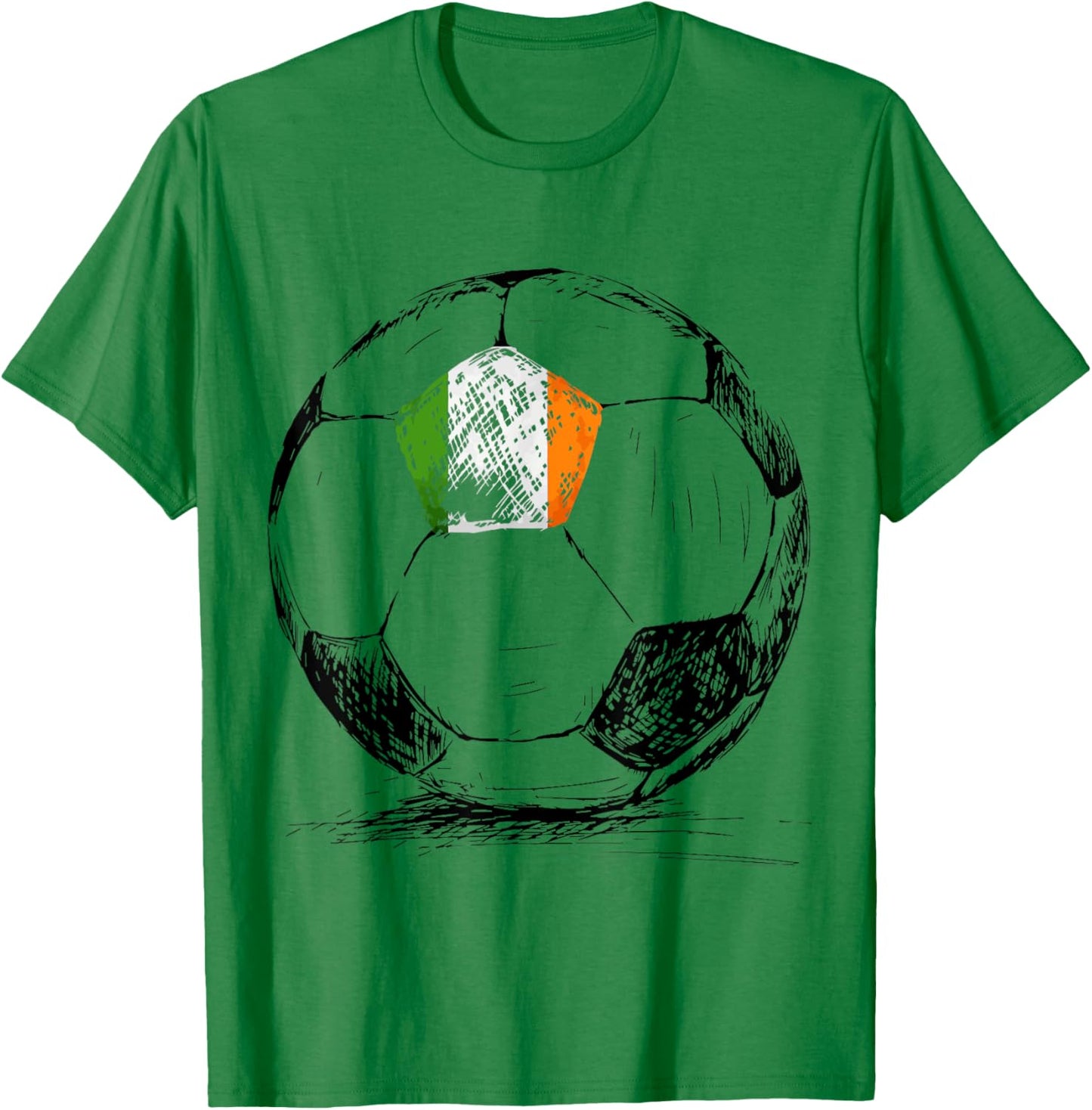 Ireland Irish Eire Flag Design on Soccer Ball Jersey T-Shirt - T-Shirt | Irish Green