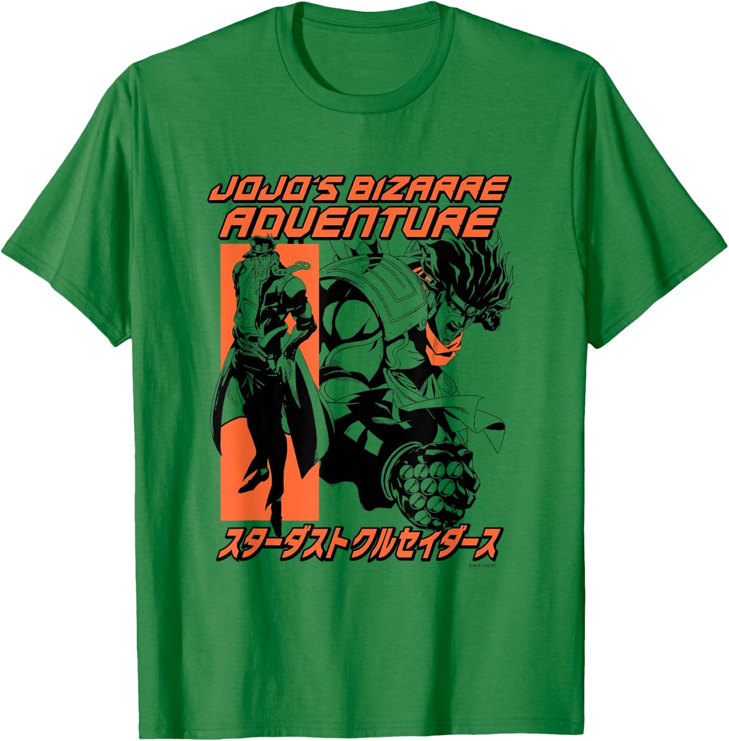 JoJo Part 3 Stardust Crusaders Jotaro & Star Platinum Pose T-Shirt - T-Shirt | Irish Green