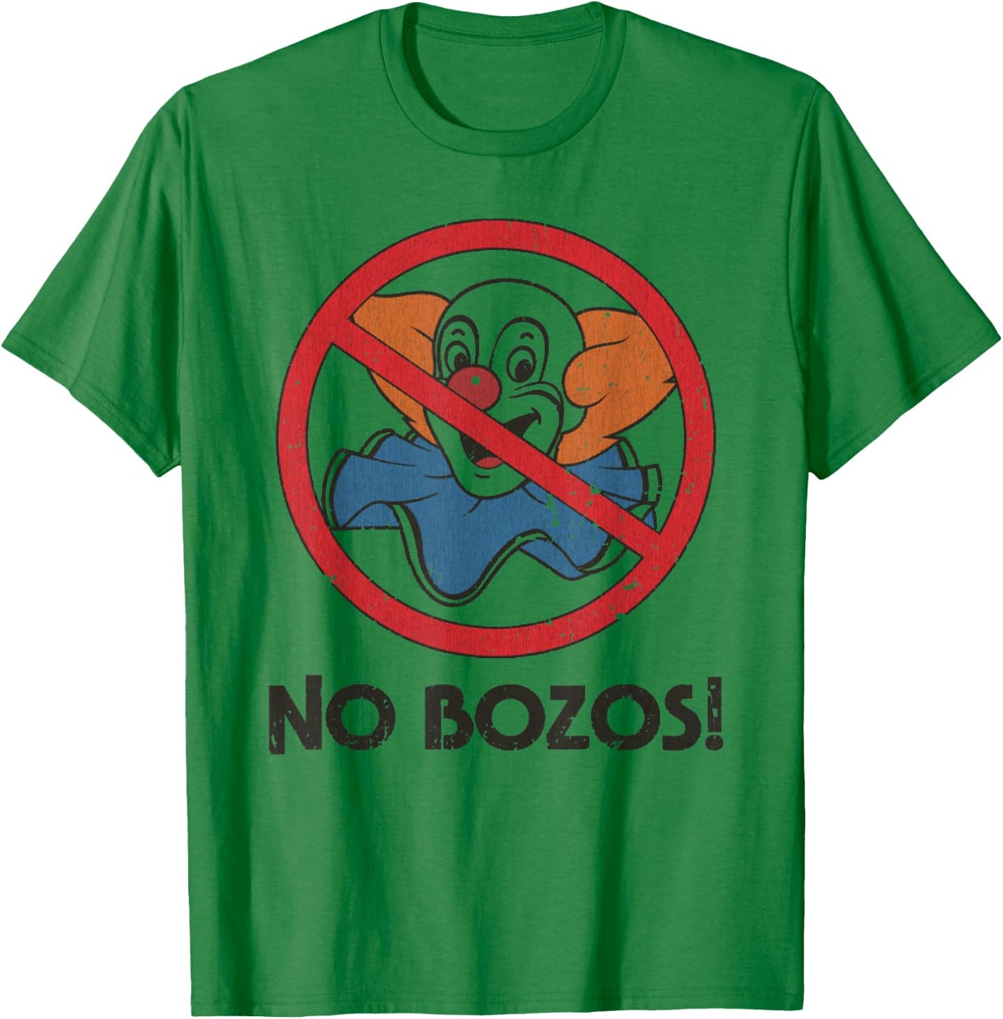 Vintage No Bozos 1983 Clowns T-Shirt - T-Shirt | Irish Green