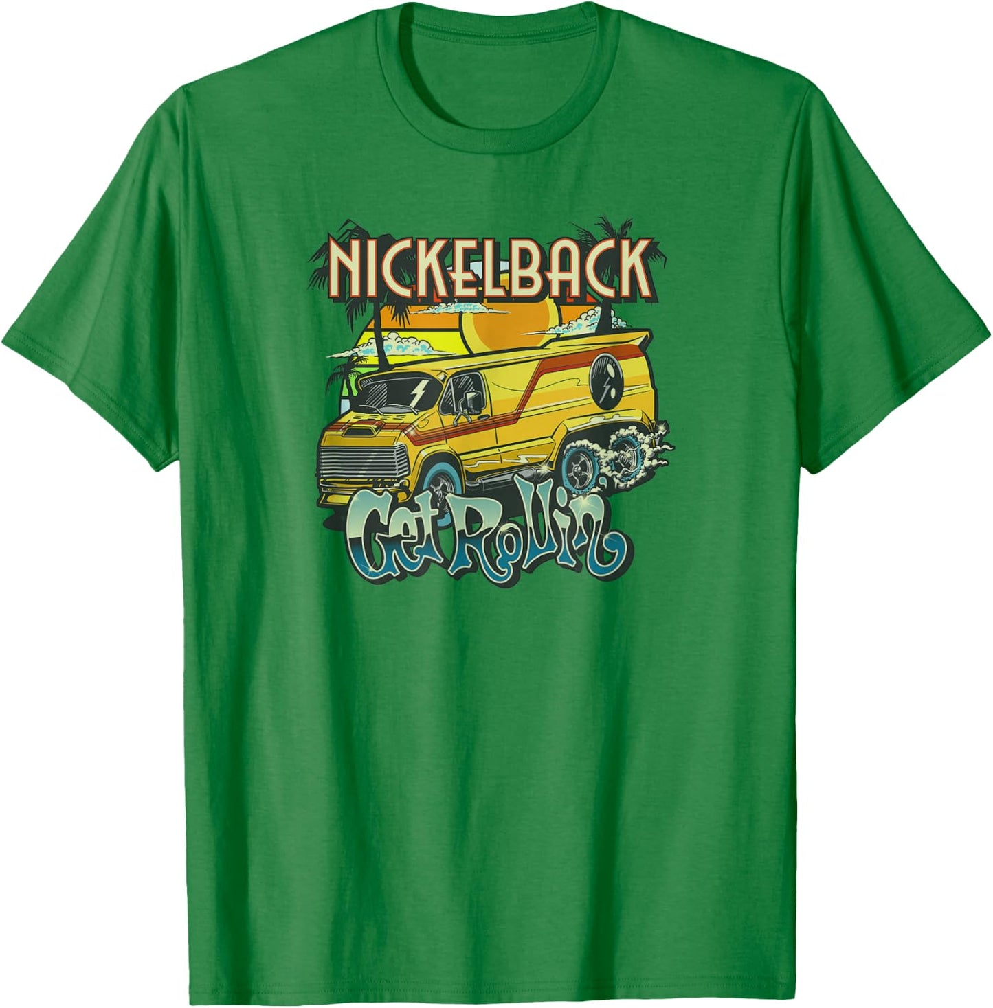 Nickelback Get Rollin' Cover (Yellow) T-Shirt - T-Shirt | Irish Green