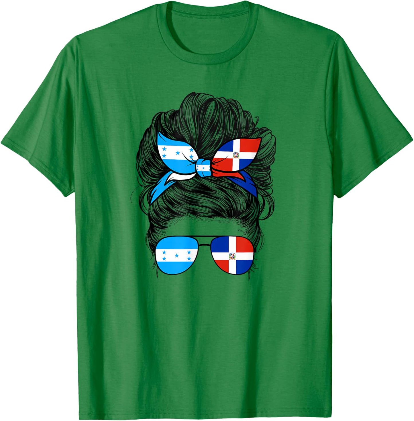 Half Dominican And Honduran Honduras Dominica Flag Girl Mix T-Shirt - T-Shirt | Irish Green