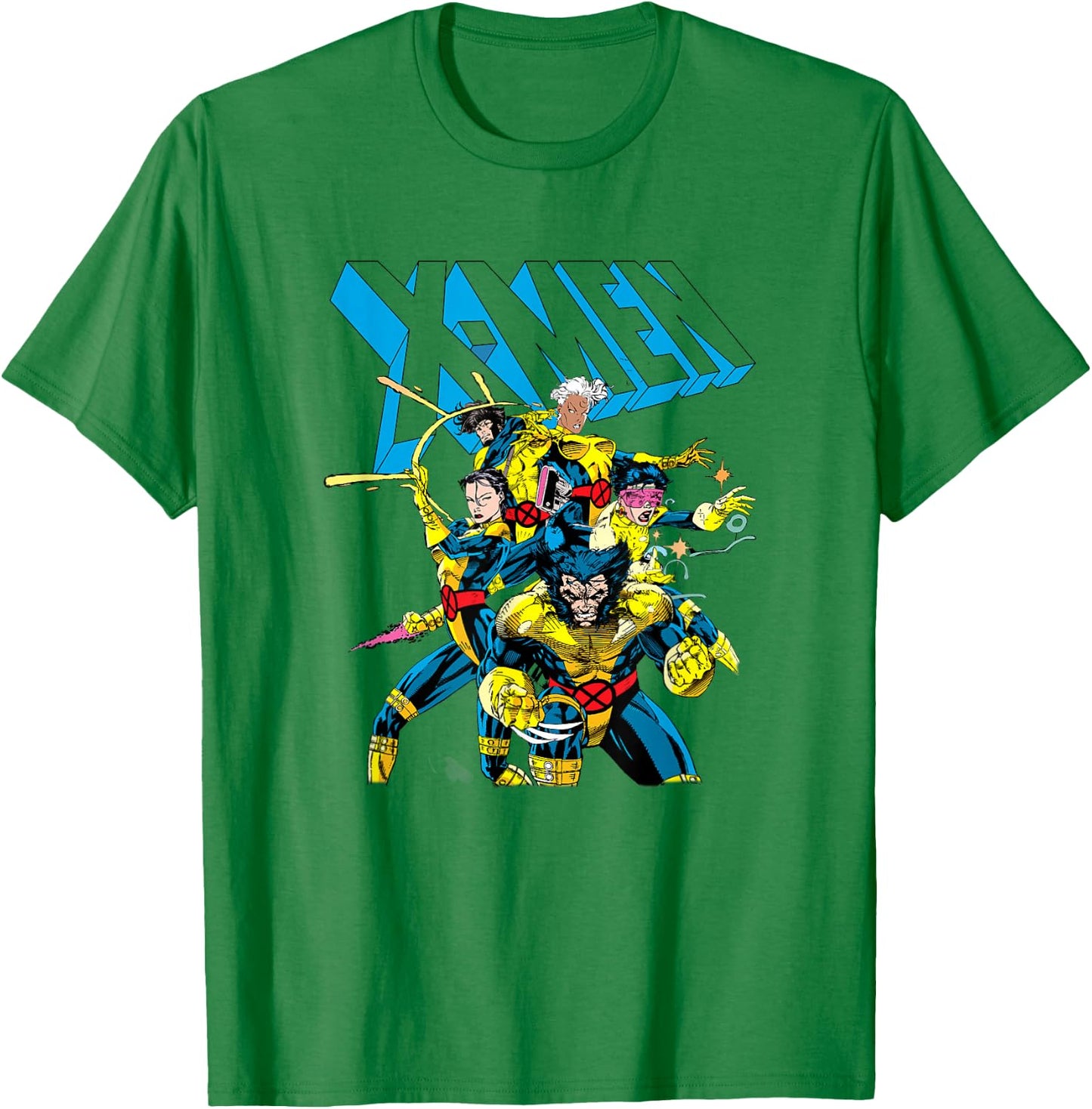 Marvel X-Men 80's Style Uniforms Vintage Group Shot T-Shirt - T-Shirt | Irish Green