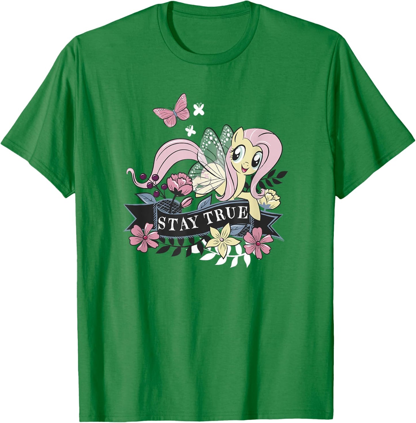 My Little Pony: Friendship is Magic Fluttershy Stay True T-Shirt - T-Shirt | Irish Green