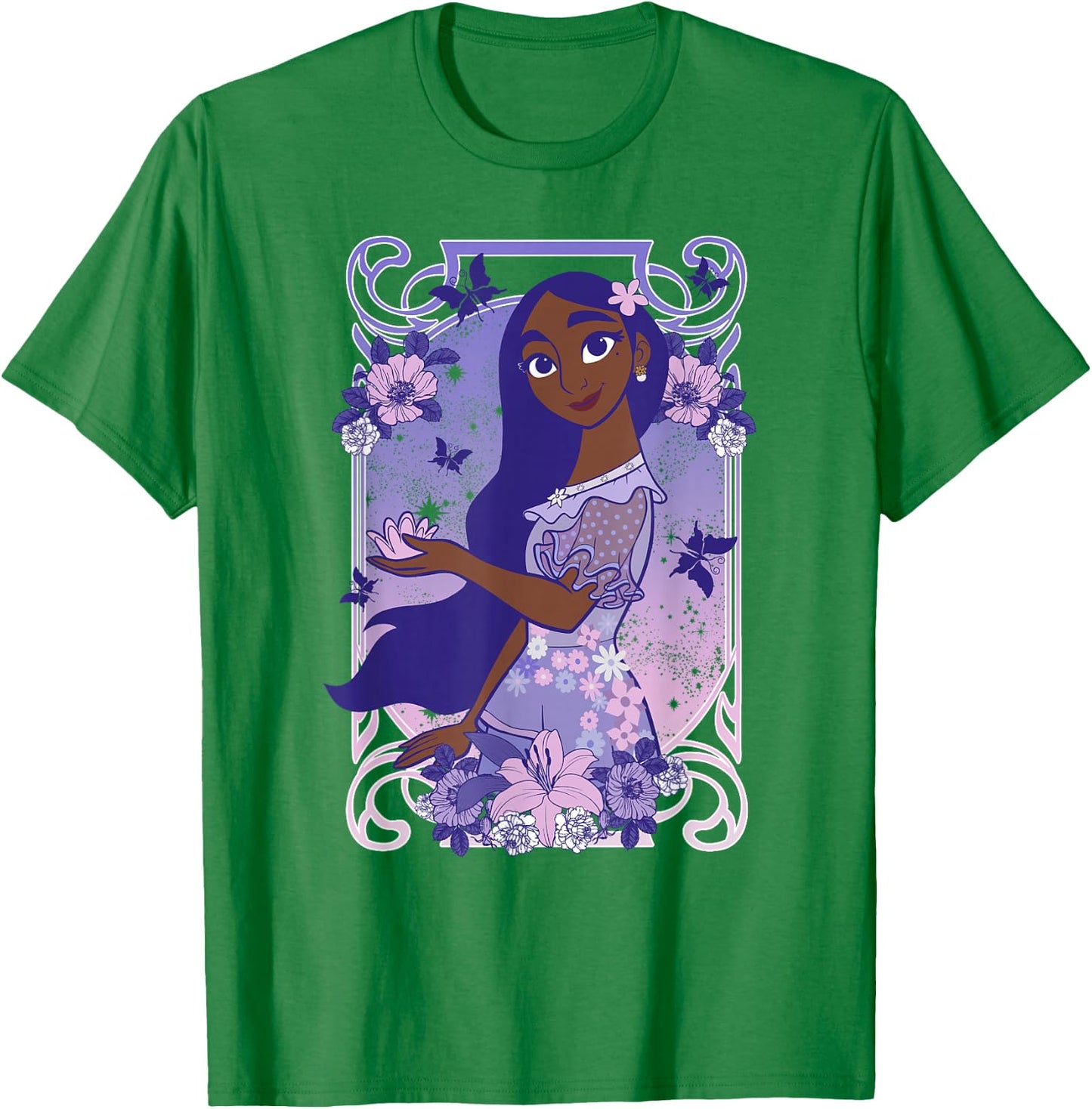 Disney Encanto Isabella Dreamy Floral Portrait T-Shirt - T-Shirt | Irish Green