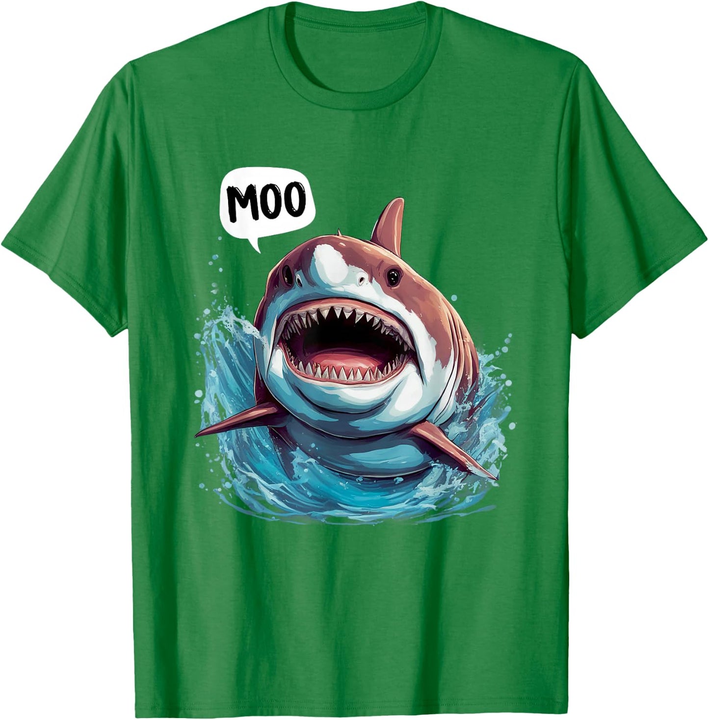 Funny Shark - Moo I'm A Cow Men Women Kids Moo T-Shirt - T-Shirt | Irish Green