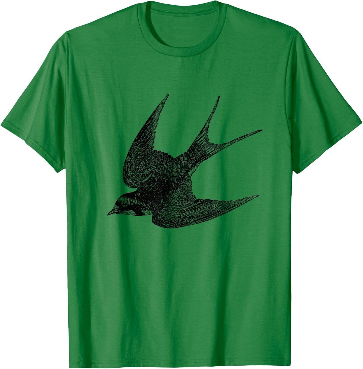 American Barn Swallow Bird Print T-Shirt - T-Shirt | Irish Green