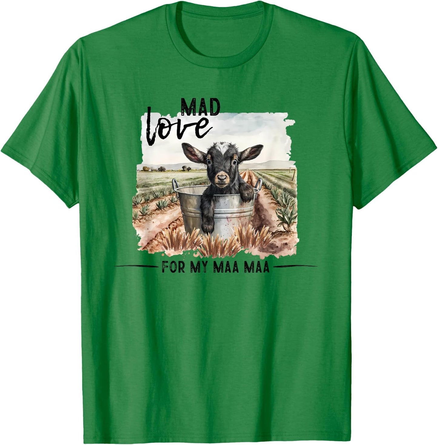 Mad Love For My MaMa Goat Farm Maa Maa Farmer Toddler Kids T-Shirt - T-Shirt | Irish Green
