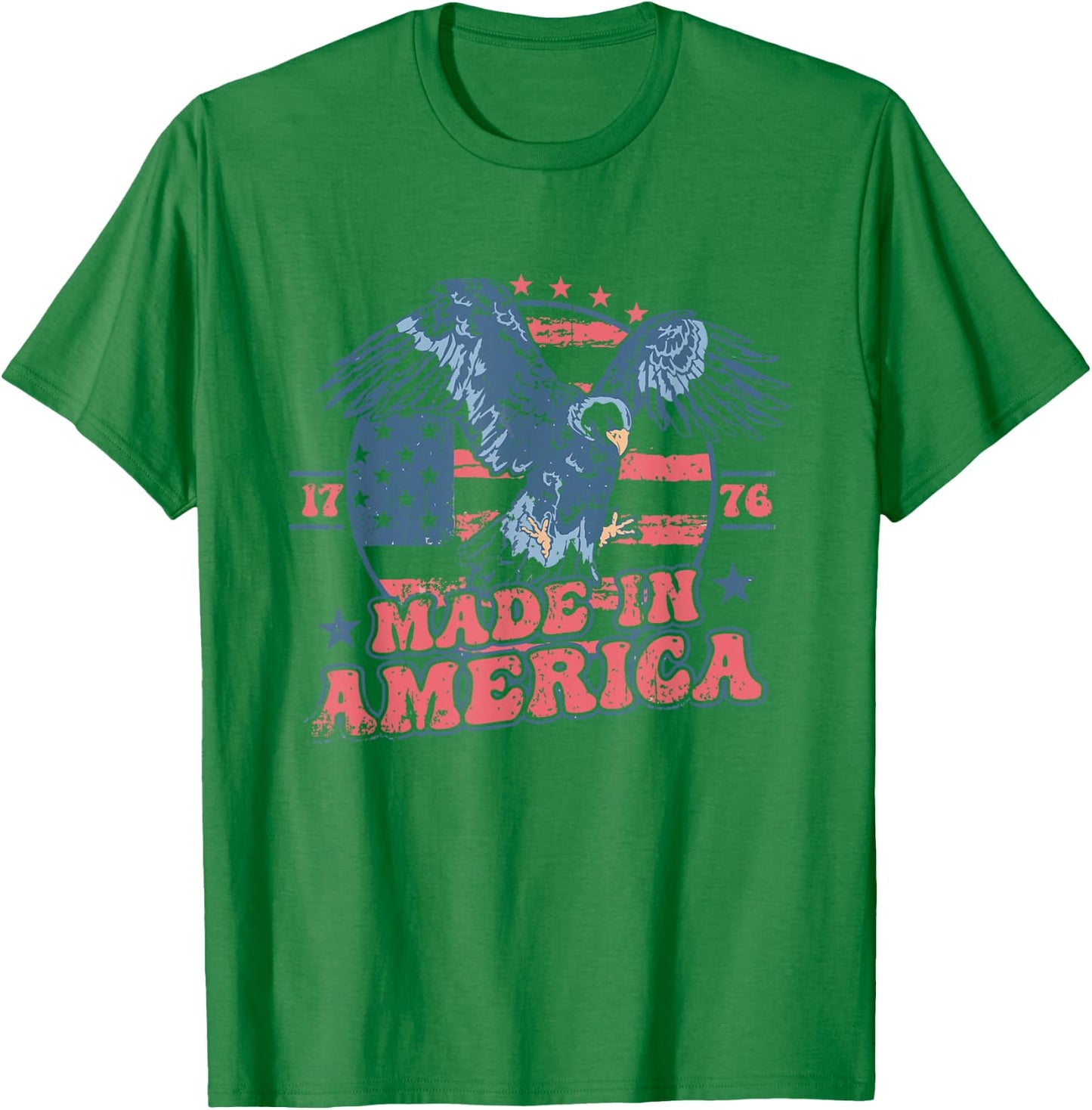 Made In America USA Flag Eagle 4th of July Patriotic Freedom Men T-Shirt - T-Shirt | Irish Green