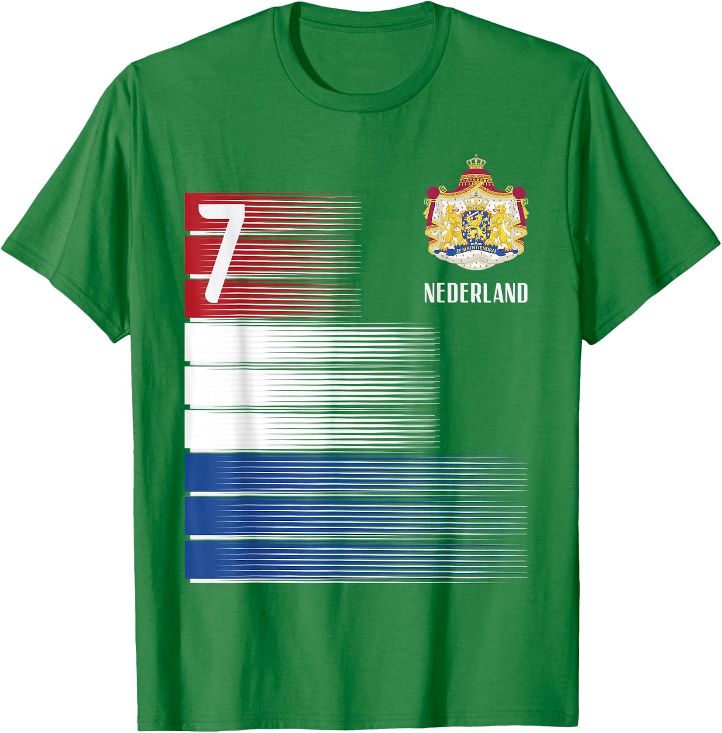 Netherlands Flag Number 7 Dutch Soccer Men Women Kids Boys T-Shirt - T-Shirt | Irish Green