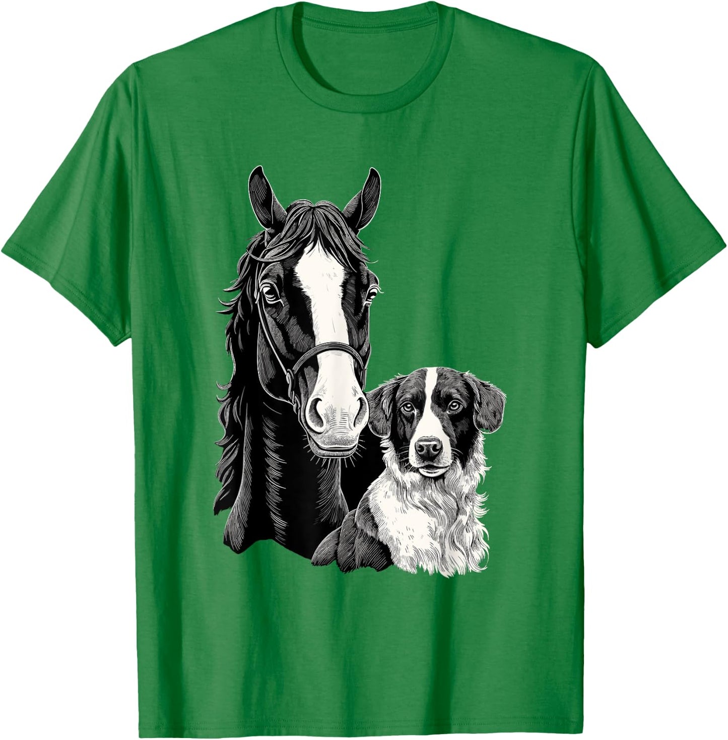 Dog And Horse Lover Horseback Riding Equestrian T-Shirt - T-Shirt | Irish Green