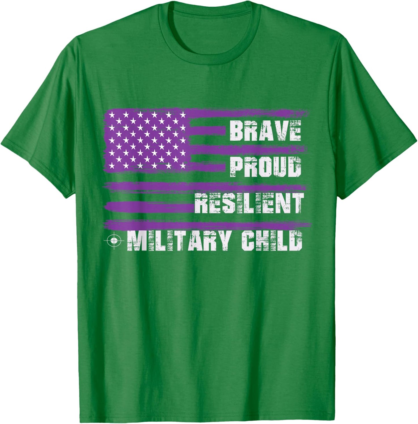 2023 Month Military Kids Military Child Adult Purple UP T-Shirt - T-Shirt | Irish Green